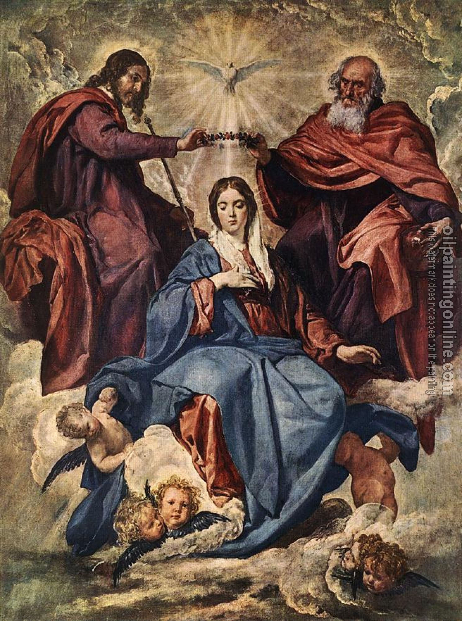 Velazquez, Diego Rodriguez de Silva - The Coronation of the Virgin